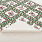 赤モッキンバードポインセチア縁どグリーン シェルパブランケット (3/4)