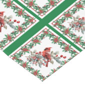 赤モッキンバードポインセチア縁どグリーン ショートテーブルランナー (コーナー)