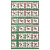 赤モッキンバードポインセチア縁どグリーン テーブルクロス (正面)