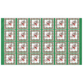 赤モッキンバードポインセチア縁どグリーン テーブルクロス (正面(横))