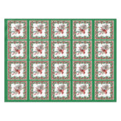 赤モッキンバードポインセチア縁どグリーン テーブルクロス (正面(横))