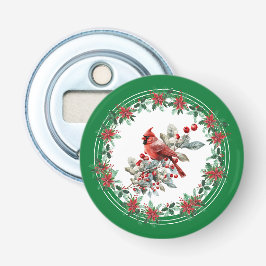 赤モッキンバードポインセチア縁どグリーン 栓抜き