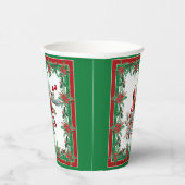 赤モッキンバードポインセチア縁どグリーン 紙コップ (右)