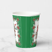赤モッキンバードポインセチア縁どグリーン 紙コップ (右)