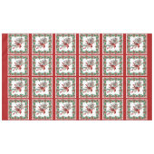 赤モッキンバードポインセテ縁どィアレッド テーブルクロス (正面(横))