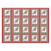 赤モッキンバードポインセテ縁どィアレッド テーブルクロス (正面(横))