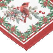 赤モッキンバードポインセテ縁どィアレッド テーブルクロス (アングル)