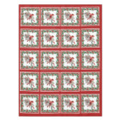 赤モッキンバードポインセテ縁どィアレッド テーブルクロス (正面)