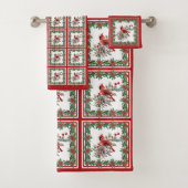 赤モッキンバードポインセテ縁どィアレッド バスタオルセット (インサイチュ)