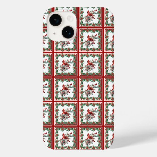赤モッキンバードポインセテ縁どィアレッド Case-Mate iPhoneケース (裏面)
