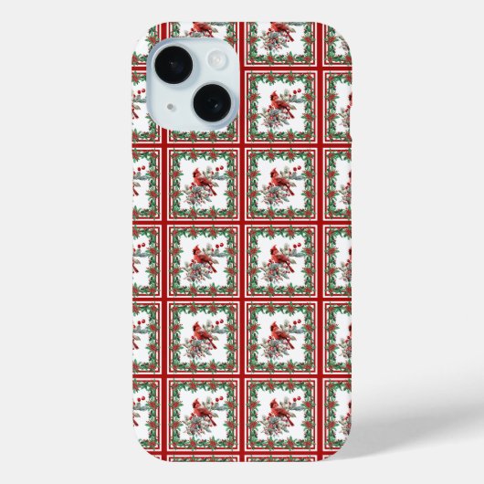赤モッキンバードポインセテ縁どィアレッド Case-Mate iPhoneケース (裏面)