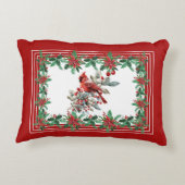 赤モッキンバードポインセテ縁どィア アクセントクッション (裏面)