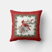 赤モッキンバードポインセテ縁どィア クッション (裏面)
