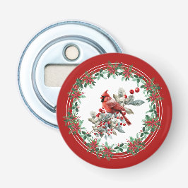 赤モッキンバードポインセテ縁どィア 栓抜き