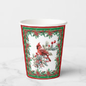 赤モッキンバードポインセテ縁どィア 紙コップ (裏面)