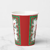 赤モッキンバードポインセテ縁どィア 紙コップ (左)