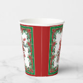 赤モッキンバードポインセテ縁どィア 紙コップ (右)