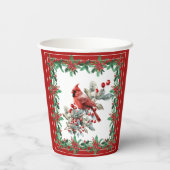 赤モッキンバードポインセテ縁どィア 紙コップ (裏面)