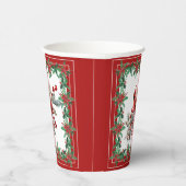 赤モッキンバードポインセテ縁どィア 紙コップ (右)