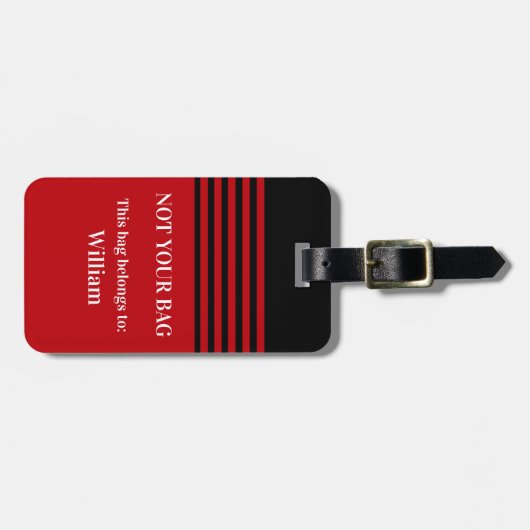 赤モノはっきりしたグラムアクリルラゲージタグ ラゲッジタグ (正面横)