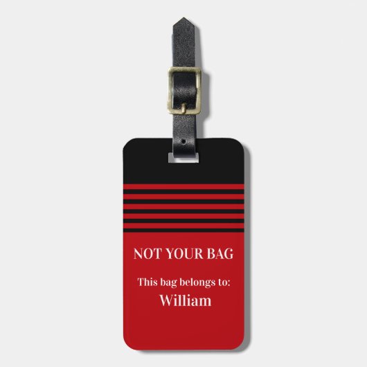 赤モノはっきりしたグラムアクリルラゲージタグ ラゲッジタグ (正面縦)