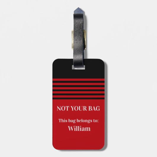 赤モノはっきりしたグラムアクリルラゲージタグ ラゲッジタグ (裏面縦)