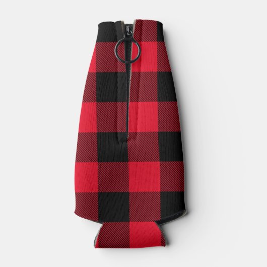 赤モノグラムのと黒のランバージャックバッファロープレイド ボトルクーラー (裏面)