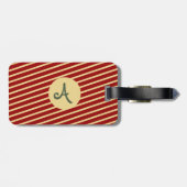 赤モノグラムののヴィンテージストライプゴールデン ラゲッジタグ (裏面横)
