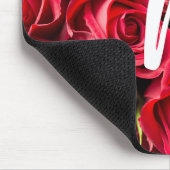 赤モノグラムのバラマウスパッドマウスパッド マウスパッド (コーナー)