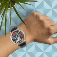 赤モノグラムのモダンと黒の幾何学的抽象芸術