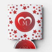 赤モノグラムの星とハート 缶クーラー (裏面)