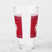 赤モノグラムの白カニ航海のガラス タンブラーグラス (左)