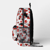 赤モノグラムの白サッカー プリントバックパック (右)