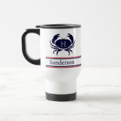 赤モノグラムの白ネイビーブルーカ航海のニ トラベルマグ (左)