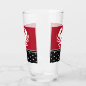赤モノグラムの白黒カ航海のニ タンブラーグラス (左)