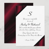 赤モノグラムの絹 招待状 (正面/裏面)