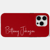 赤モノグラムの色 Case-Mate iPhoneケース (裏面 (横))