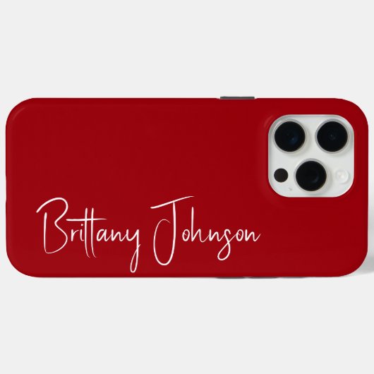 赤モノグラムの色 Case-Mate iPhoneケース (裏面 (横))