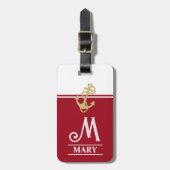 赤モノグラムの ラゲッジタグ (正面縦)