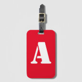 赤モノグラムの ラゲッジタグ (正面縦)