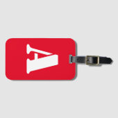 赤モノグラムの ラゲッジタグ (正面横)