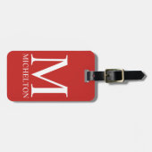 赤モノグラムの ラゲッジタグ (正面横)