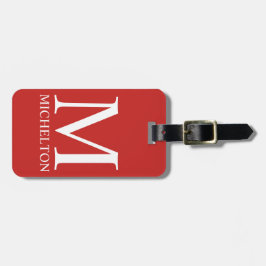 赤モノグラムの ラゲッジタグ