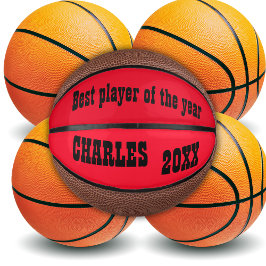 赤モノグラムの/黒の名前と文字 | ミニバスケットボール