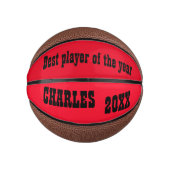 赤モノグラムの/黒の名前と文字 | ミニバスケットボール (正面)