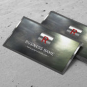 赤モノグラムクール金属鋼製ビジネスカード 名刺