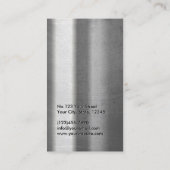 赤モノグラムモダンメタルテクスチャビジネスカード 名刺 (裏面)