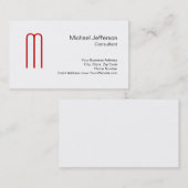 赤モノグラムユニーク白黒名刺 名刺 (正面/裏面)