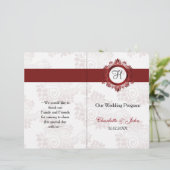 赤モノグラム折り結婚式 プログラム (スタンド正面)