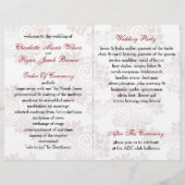 赤モノグラム折り結婚式 プログラム (裏面)